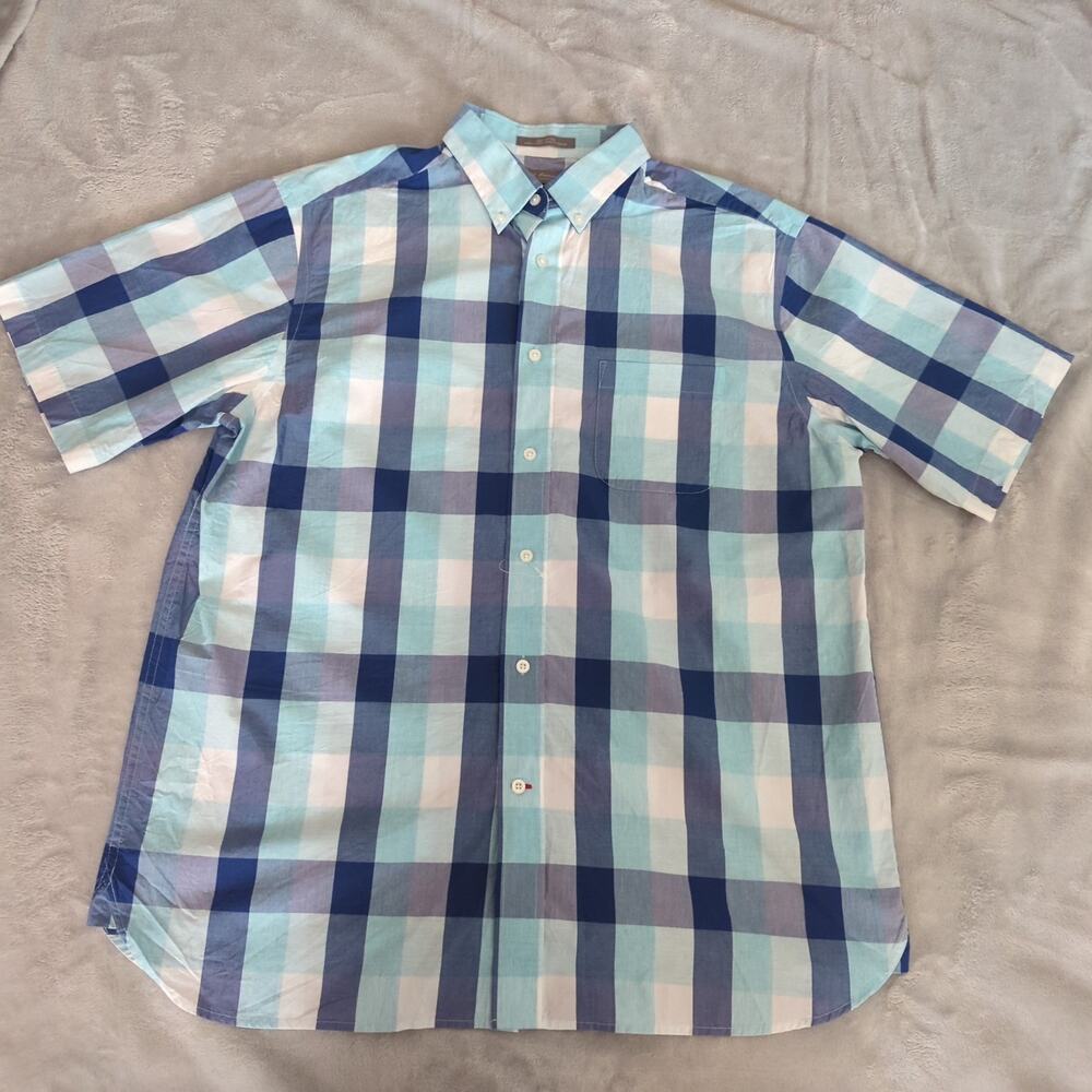 Daniel Cremieux NWOT Signature Collection Mens L Blue Button Down Cotton Shirt